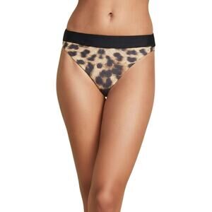 PilyQ PQ Swim Leopard High Waist Bikini Bottom Size Small NWT
